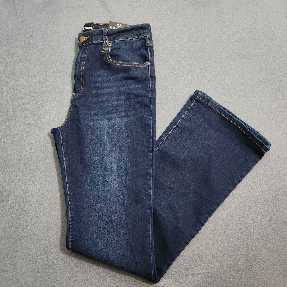 Fashion Nova Women 13 Dark Wash High Rise Flex Game Stretch Bootcut Jeans NWT